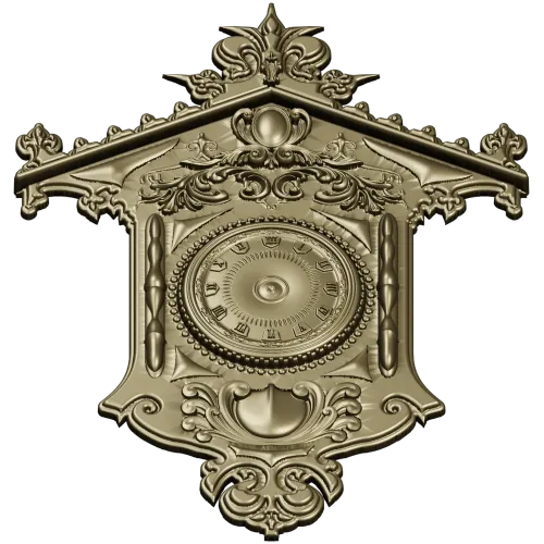 Ornate Wall Clock STL Model for CNC Milling