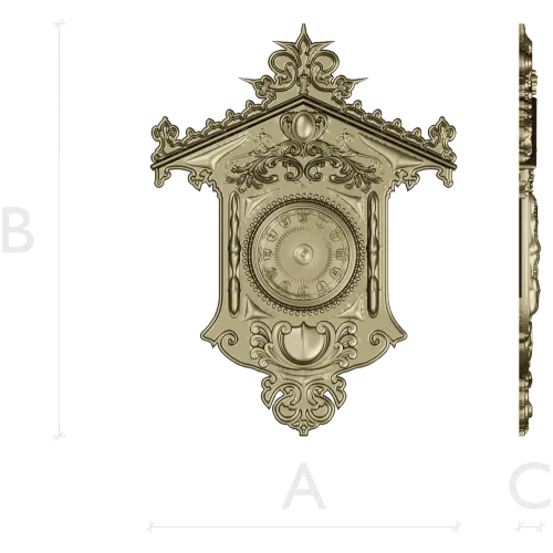 Ornate Wall Clock STL Model for CNC Milling