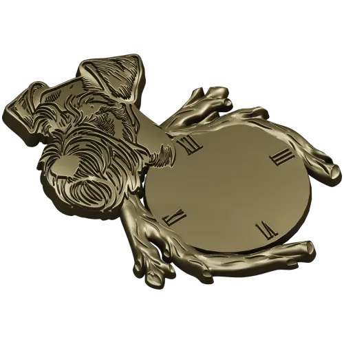 Detailed Dog-Themed Wall Clock STL 3D Model for CNC Milling