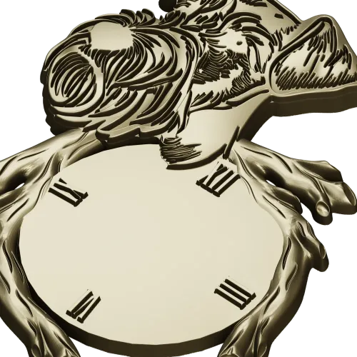 Detailed Dog-Themed Wall Clock STL 3D Model for CNC Milling