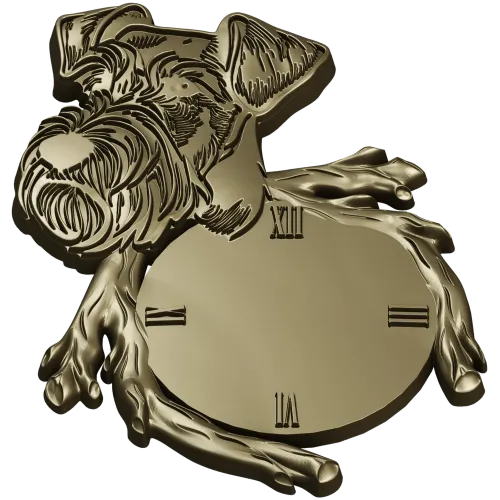 Detailed Dog-Themed Wall Clock STL 3D Model for CNC Milling