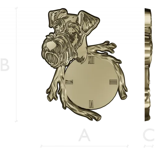 Detailed Dog-Themed Wall Clock STL 3D Model for CNC Milling