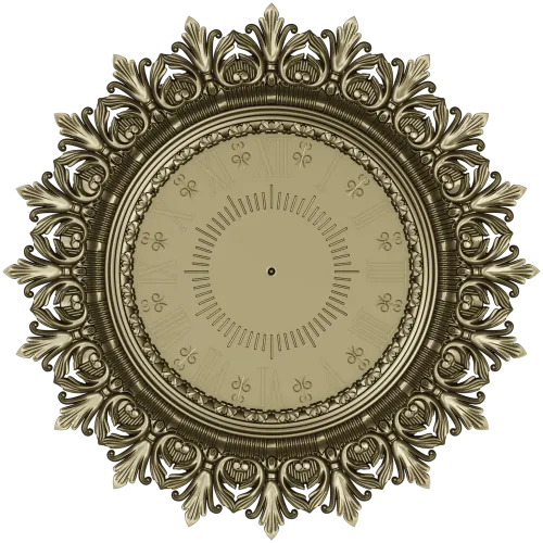 Ornate Classic Clock Face STL Model for CNC Milling