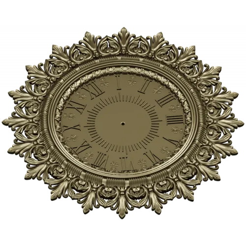 Ornate Classic Clock Face STL Model for CNC Milling