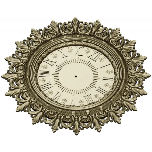 Ornate Classic Clock Face STL Model for CNC Milling