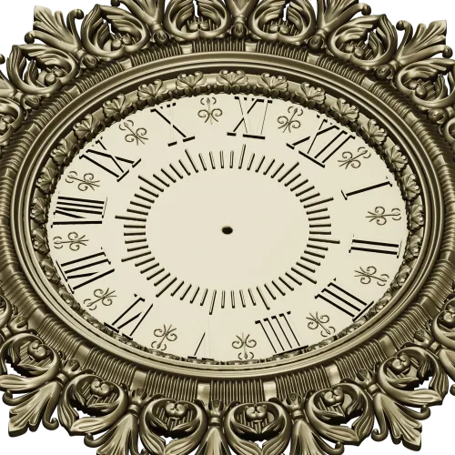 Ornate Classic Clock Face STL Model for CNC Milling
