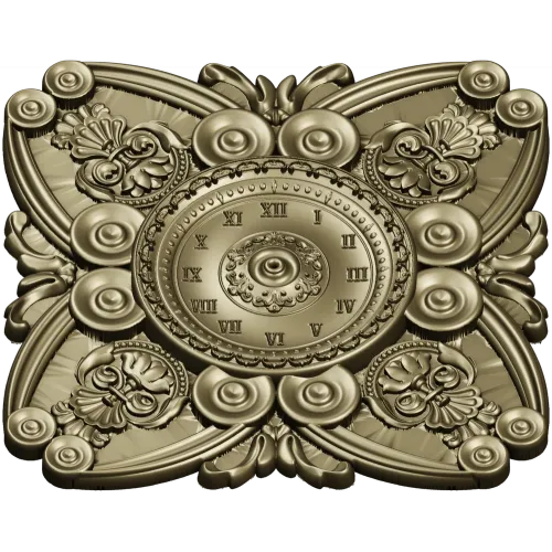 Ornate Clock Face Rosette 3D Model STL for CNC Milling