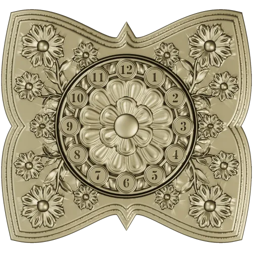 Decorative Floral Clock Face 3D Model for CNC Milling in STL Format