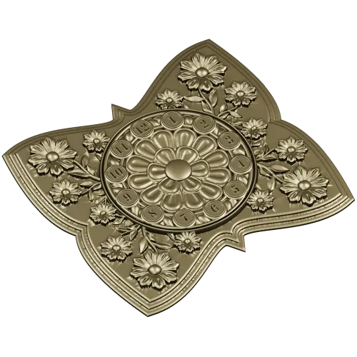 Decorative Floral Clock Face 3D Model for CNC Milling in STL Format
