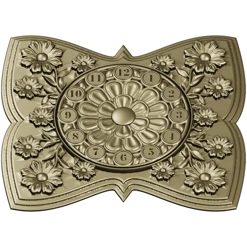 Decorative Floral Clock Face 3D Model for CNC Milling in STL Format