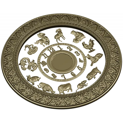 Chinese Zodiac Clock Face STL Model for CNC