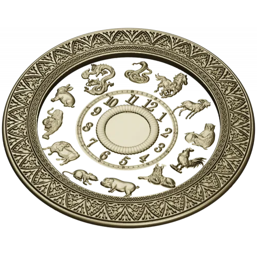 Chinese Zodiac Clock Face STL Model for CNC