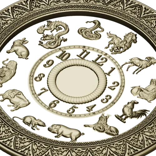 Chinese Zodiac Clock Face STL Model for CNC