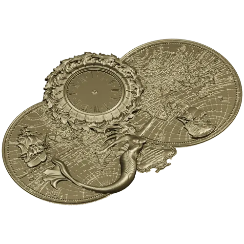 Русалочка на антикварных картах - 3D модель STL для ЧПУ