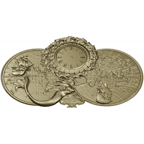 Русалочка на антикварных картах - 3D модель STL для ЧПУ
