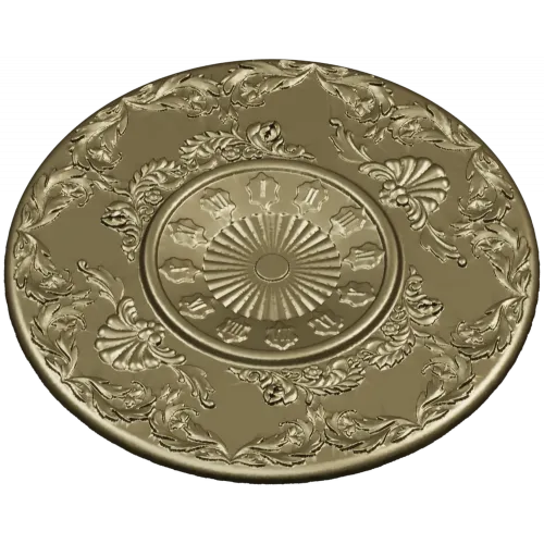 Regal Sunburst Medallion 3D STL Model for CNC Milling