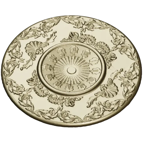 Regal Sunburst Medallion 3D STL Model for CNC Milling