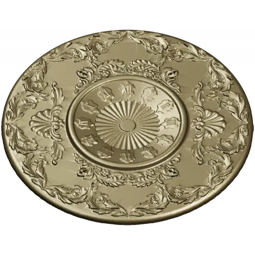 Regal Sunburst Medallion 3D STL Model for CNC Milling