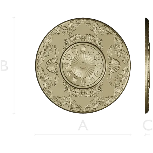Regal Sunburst Medallion 3D STL Model for CNC Milling