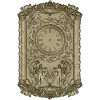 Ornate Baroque Clock Panel 3D STL Model for CNC Milling