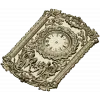Ornate Baroque Clock Panel 3D STL Model for CNC Milling