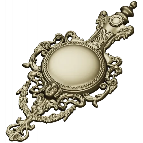 Ornate Renaissance Medallion Clock Frame 3D Model for CNC