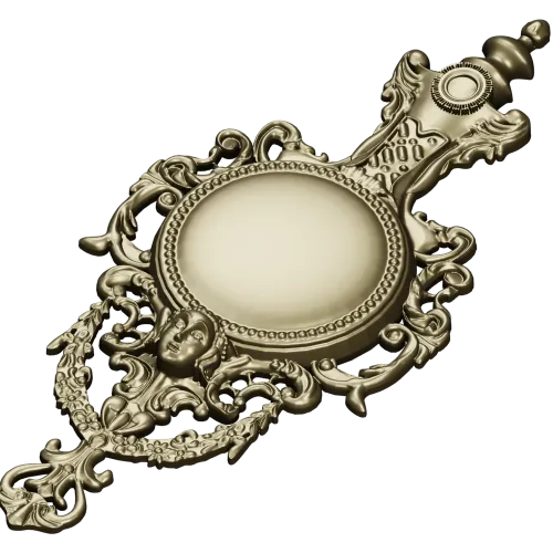Ornate Renaissance Medallion Clock Frame 3D Model for CNC
