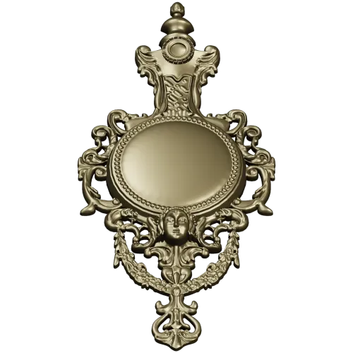 Ornate Renaissance Medallion Clock Frame 3D Model for CNC