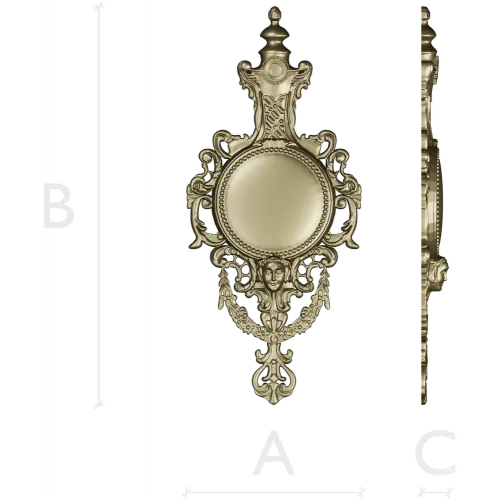 Ornate Renaissance Medallion Clock Frame 3D Model for CNC