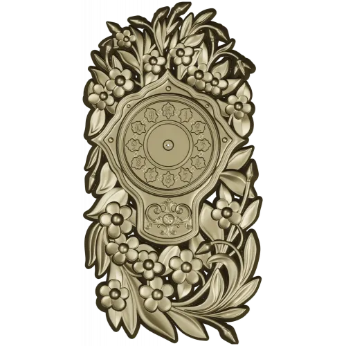 Ornate Floral Clock Face 3D Model for CNC