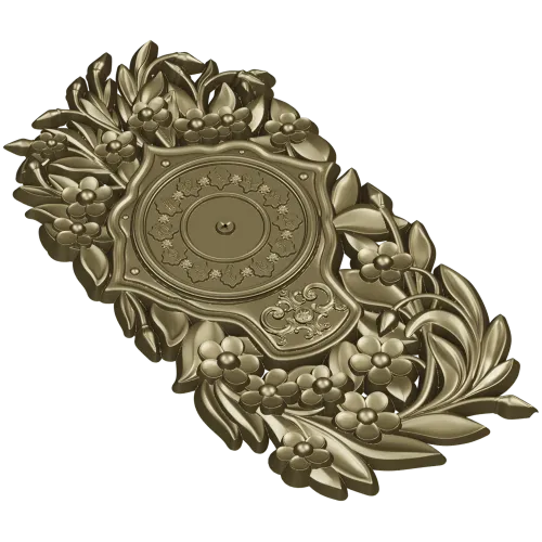 Ornate Floral Clock Face 3D Model for CNC