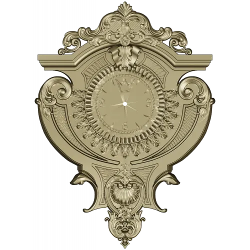 Baroque Elegance Wall Clock STL Model for CNC Milling