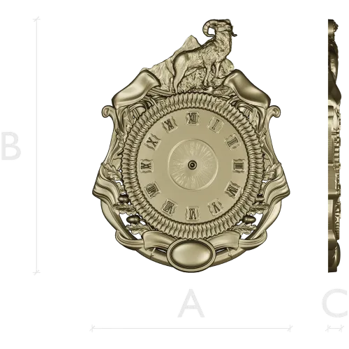 Геральдические настенные часы в формате STL с барином