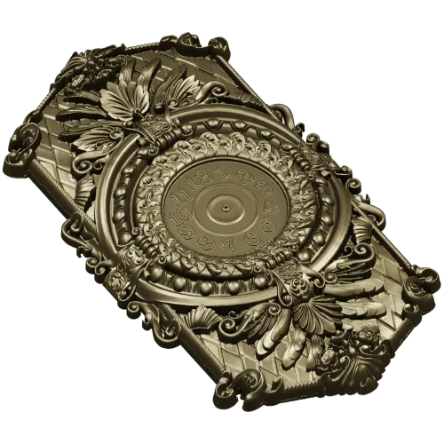 Ornate Hexagonal Decorative Clock Panel STL Model for CNC
