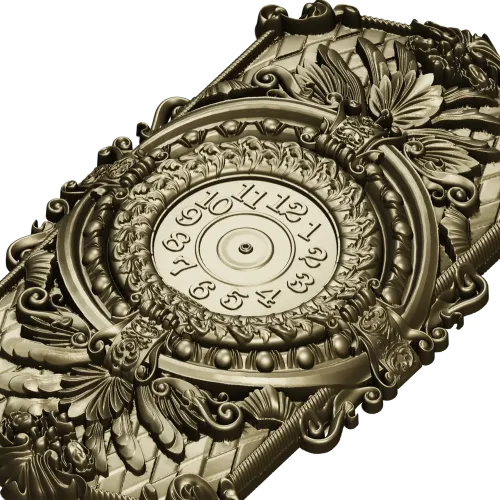 Ornate Hexagonal Decorative Clock Panel STL Model for CNC