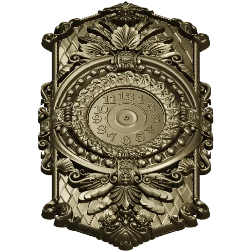 Ornate Hexagonal Decorative Clock Panel STL Model for CNC