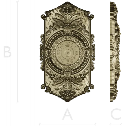 Ornate Hexagonal Decorative Clock Panel STL Model for CNC