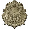 Ornate Baroque Wall Clock STL Model for CNC Milling