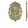 Ornate Baroque Wall Clock STL Model for CNC Milling