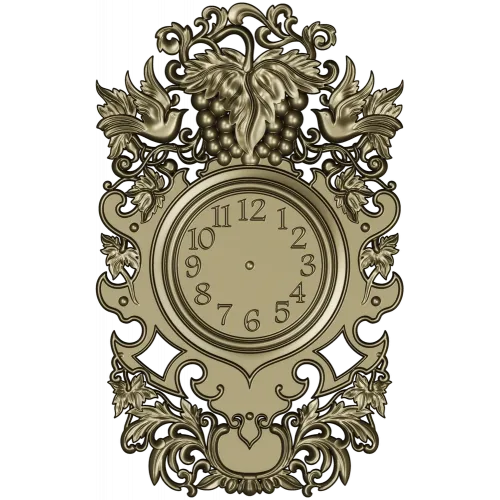 Ornate Baroque Clock Frame 3D Model in STL for CNC