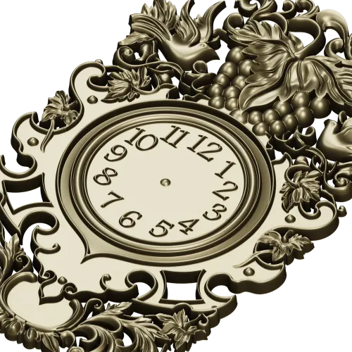 Ornate Baroque Clock Frame 3D Model in STL for CNC