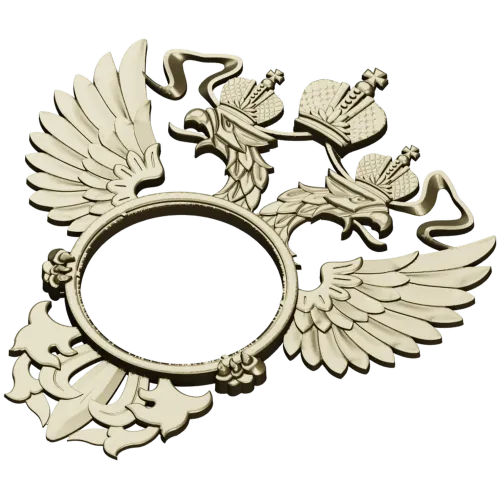 Двуглавый орёл - рамка для часов (STL)