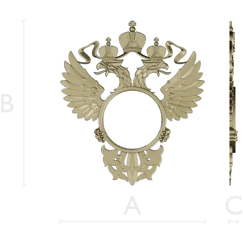 Двуглавый орёл - рамка для часов (STL)