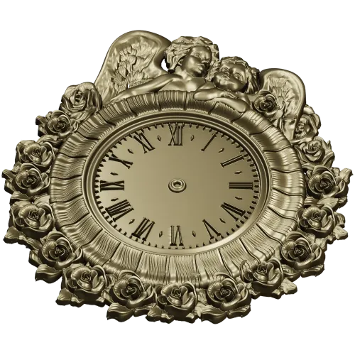 Decorative Angel Clock 3D Model STL for CNC Milling
