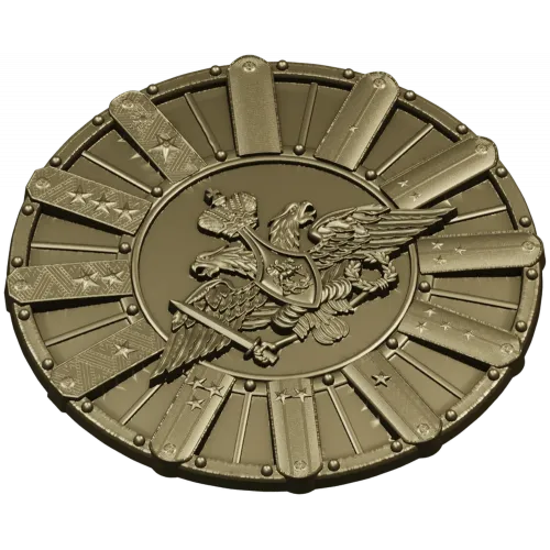 Detailed Double-Headed Eagle Emblem STL Model for CNC Milling