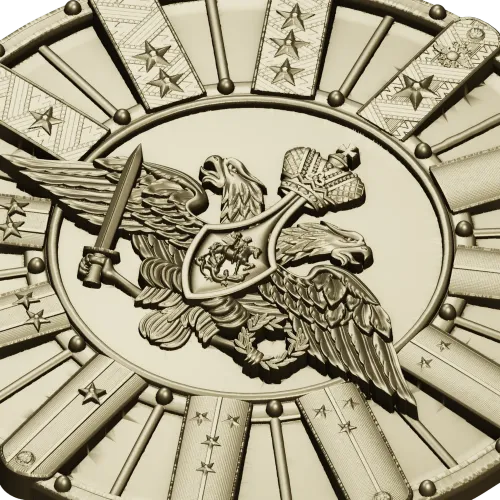 Detailed Double-Headed Eagle Emblem STL Model for CNC Milling
