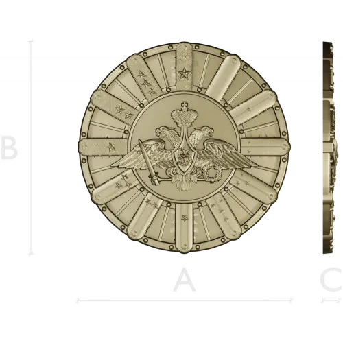 Detailed Double-Headed Eagle Emblem STL Model for CNC Milling