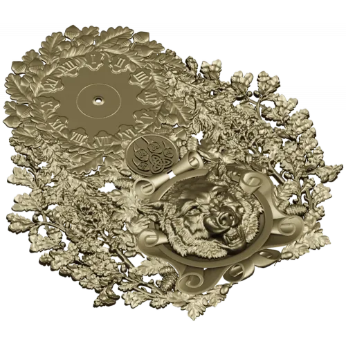 Timber Wolf Clock 3D STL Model for CNC Milling