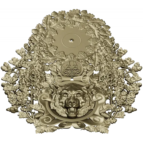 Timber Wolf Clock 3D STL Model for CNC Milling