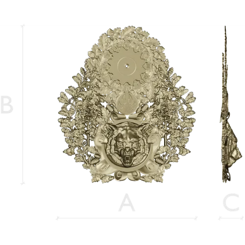Timber Wolf Clock 3D STL Model for CNC Milling